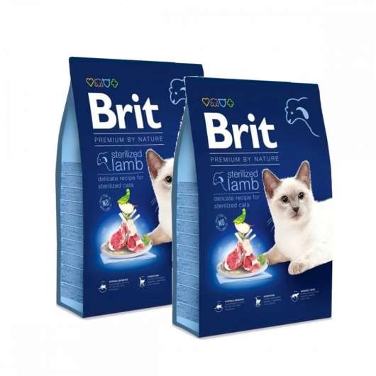 Brit Premium By Nature Cat Sterilized Lamb 2x8 kg