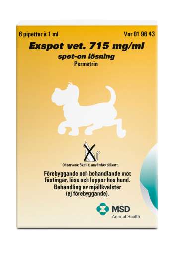 Exspot® vet. Spot-on Lösning 715 mg/ml, för Hundar - Dospipetter (6 x 1 ml)/frp